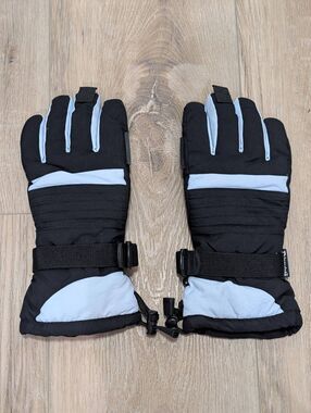 Women's XL Thinsulate 40g Insulated Ski Snowboard Snow Winter Gloves Black Blue